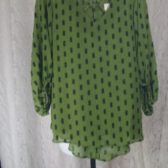 Green & Black 2 piece Blouse and Tank Set Size L NWT - Picture 5 of 5